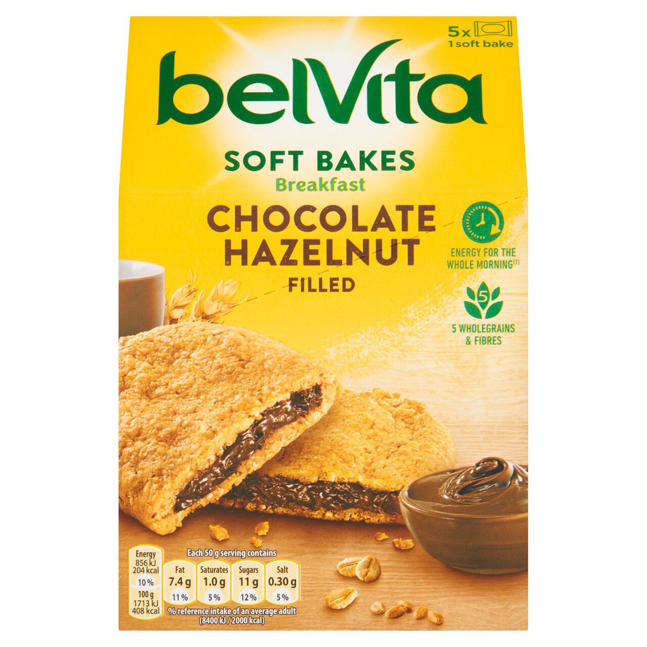Belvita Choco Hazelnut Soft Bakes Breakfast Biscuits 5 x 40g