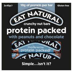 Eat Natural Protein Packed Peanuts & Chocolate Bars 3 x 45g