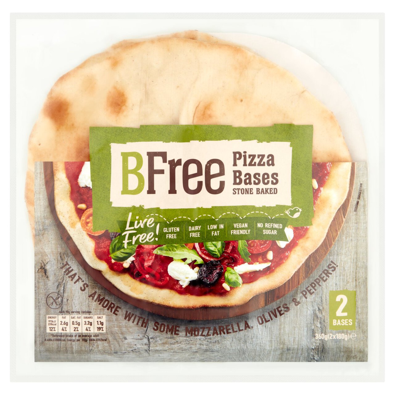 BFree Stone Baked Pizza Bases 2 x 180g