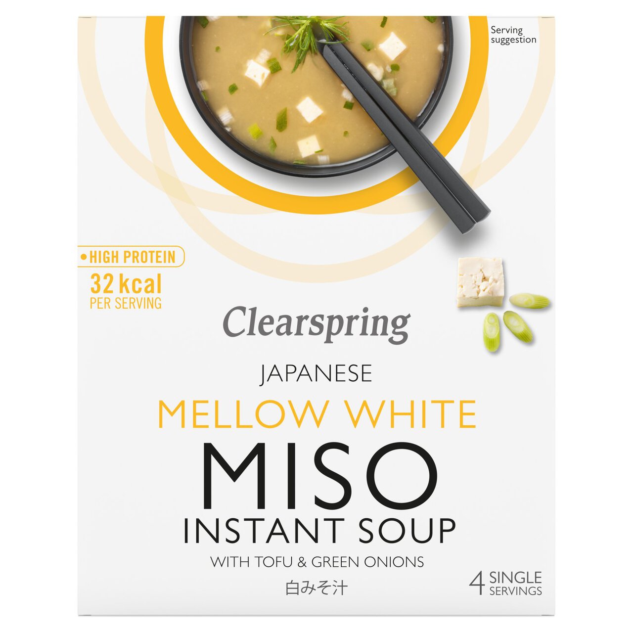 Clearspring Mellow White Miso Soup with Tofu & Green Onions 4 x 10g