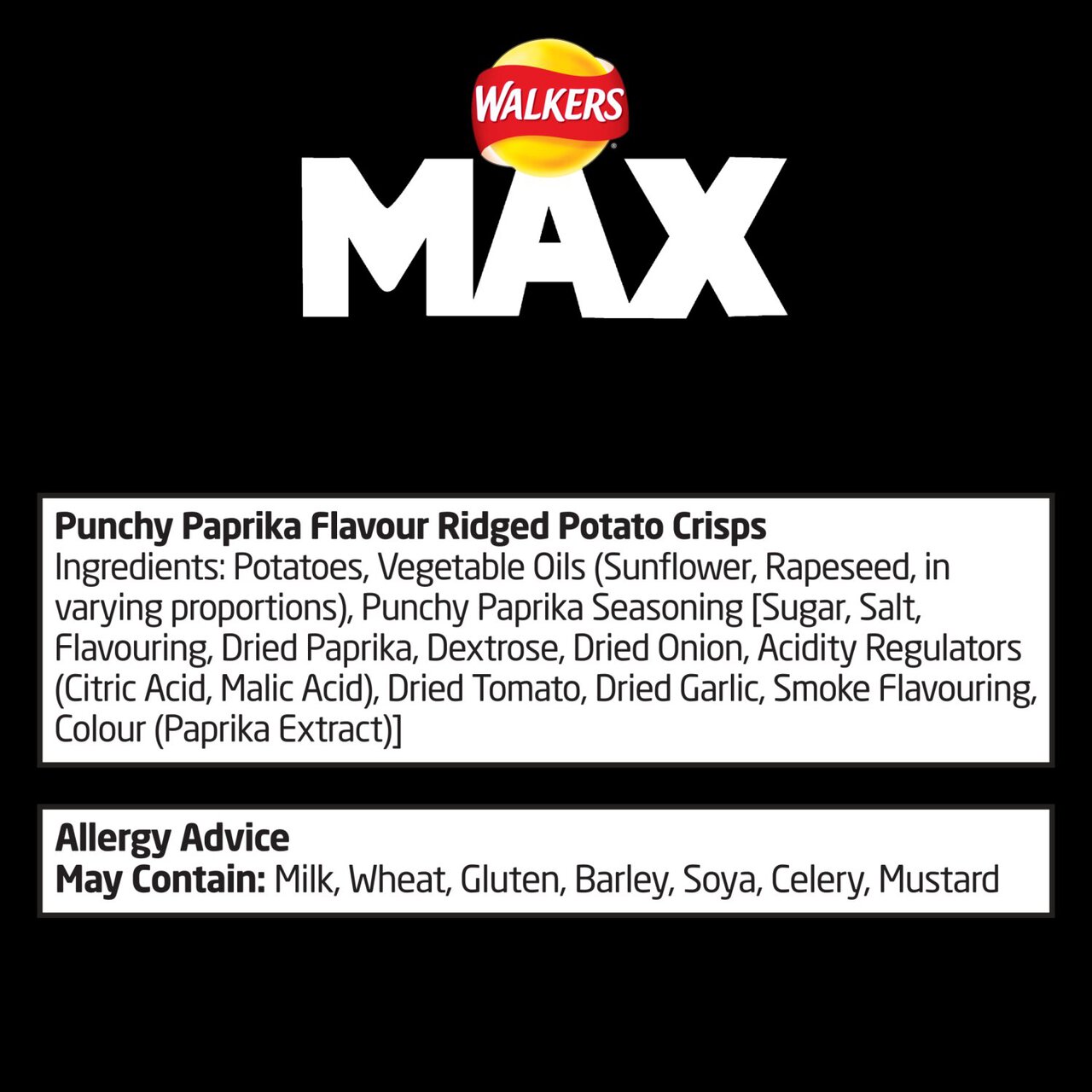 Walkers Max Paprika Multipack Crisps 6 per pack