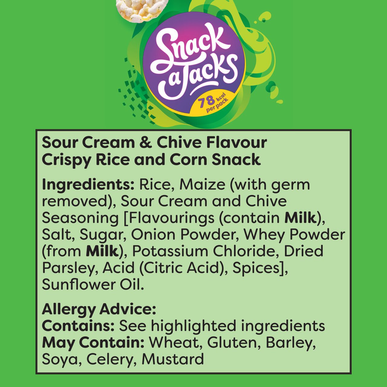 Snack a Jacks Sour Cream & Chive Multipack Rice Cakes 5 per pack