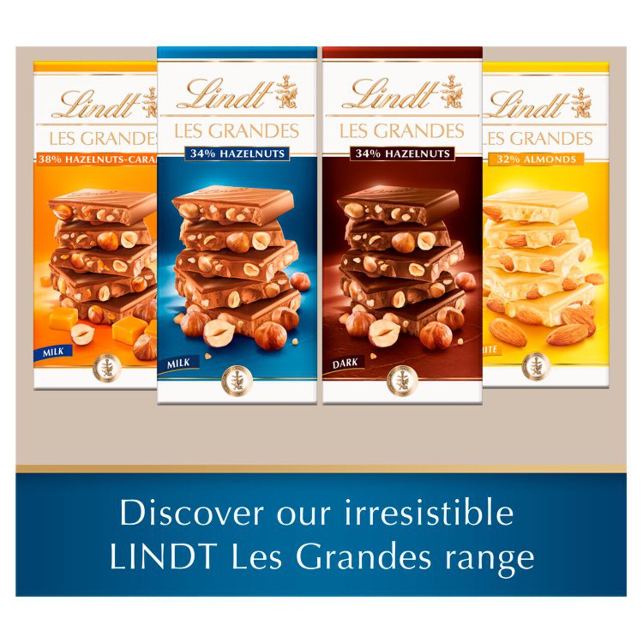 Lindt Les Grandes Chocolat Noir aux Hazelnuts Kosher Product 150g