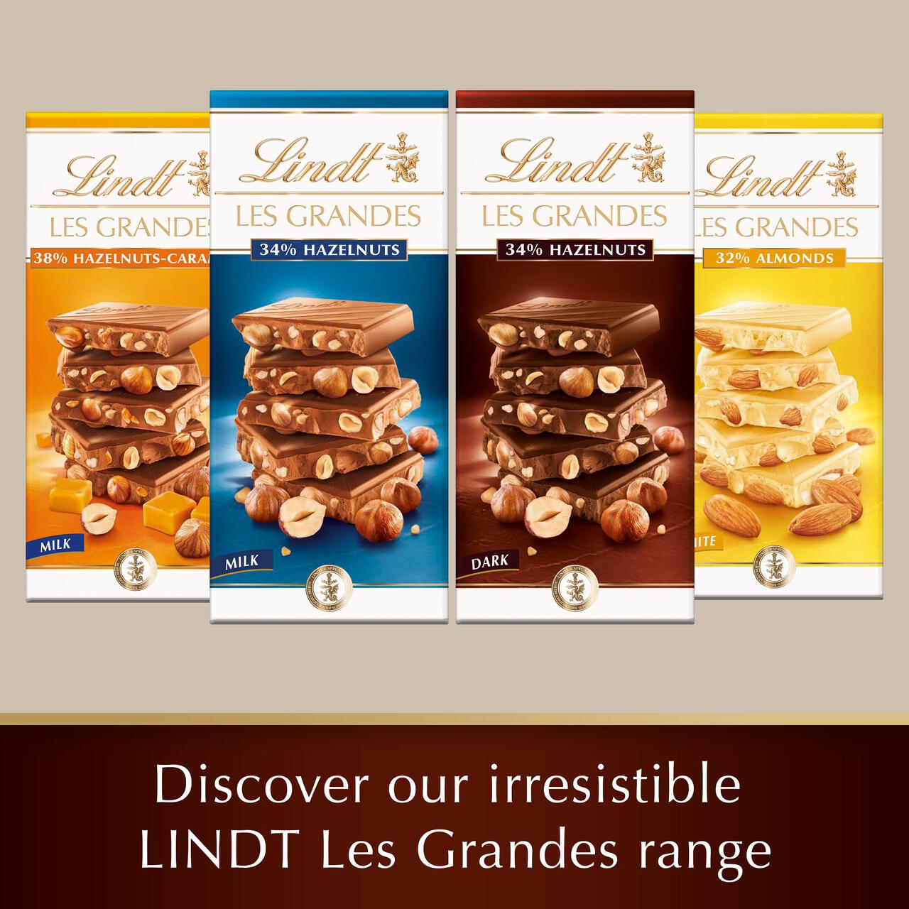 Lindt Les Grandes Hazelnuts Dark Chocolate Bar 150g | Zoom