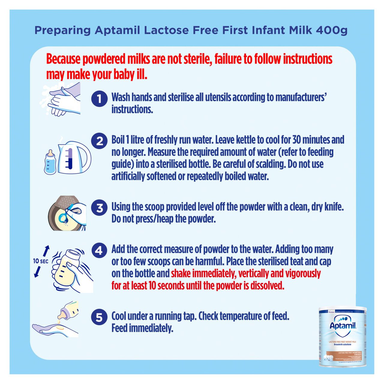 Aptamil Lactose Free First Infant Milk Powder, From Birth 400g