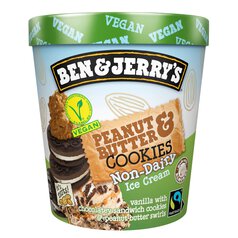 Ben & Jerry's Dairy Free Peanut Butter & Cookies Vegan Ice Cream Tub 465ml