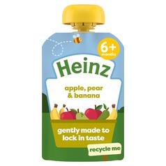 Heinz Apple, Pear & Banana Fruit Puree Pouch Baby Food 6+ Months 100g