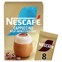 Nescafe Gold Decaff Cappuccino Unsweetened Instant Coffee 8 Sachets 8 per pack