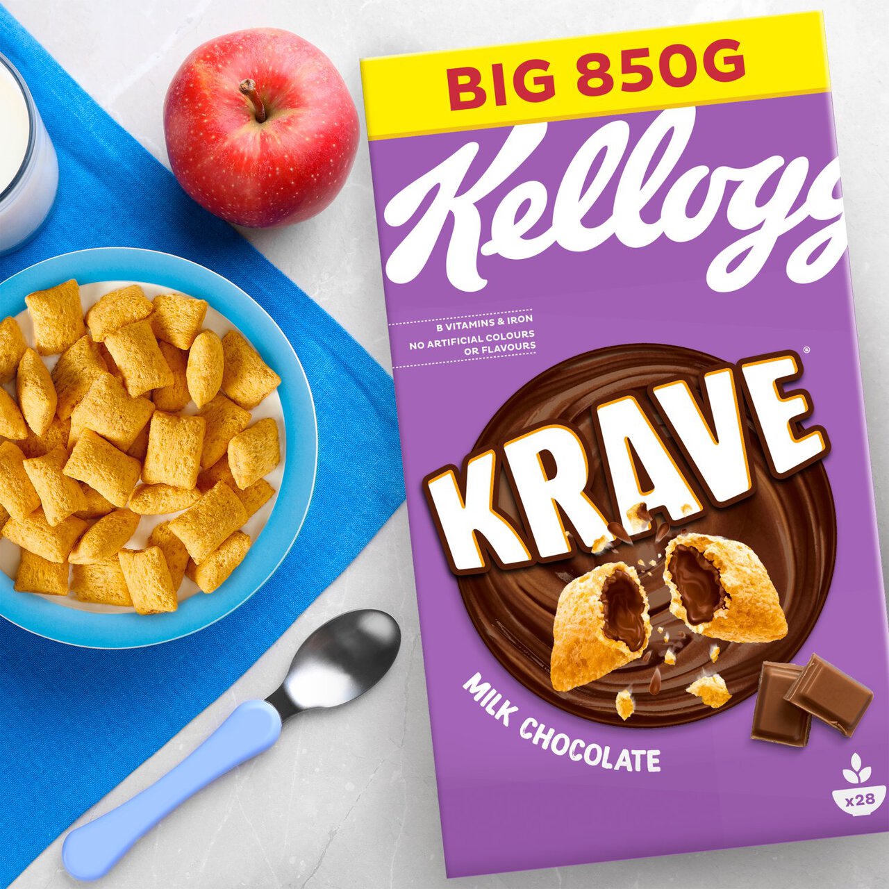 Kellogg's Krave Milk Chocolate Breakfast Cereal 850g
