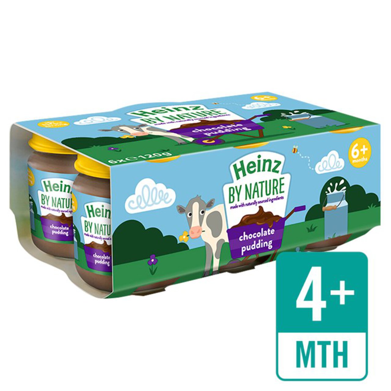 Heinz by Nature Chocolate Pudding Jars, 4 mths+ Multipack 6 x 120g