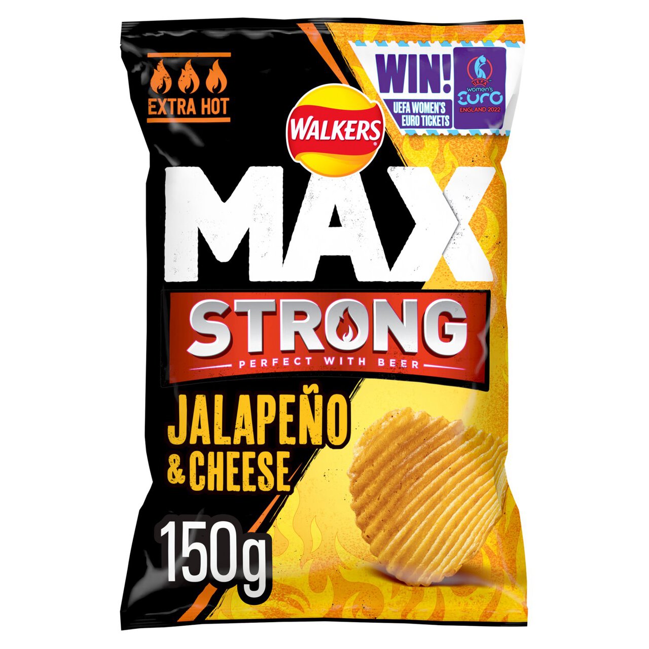 Walkers Max Strong Jalapeno & Cheese Sharing Crisps 150g