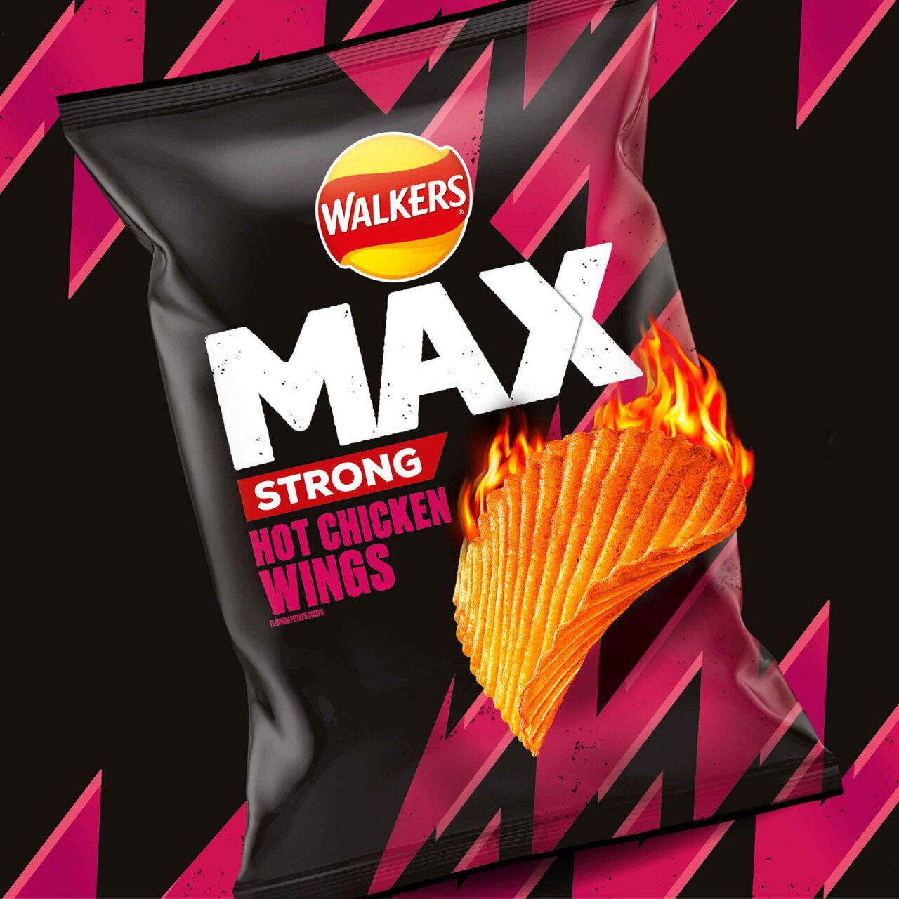 Walkers Max Strong Hot Chicken Wings Sharing Bag Crisps 140g