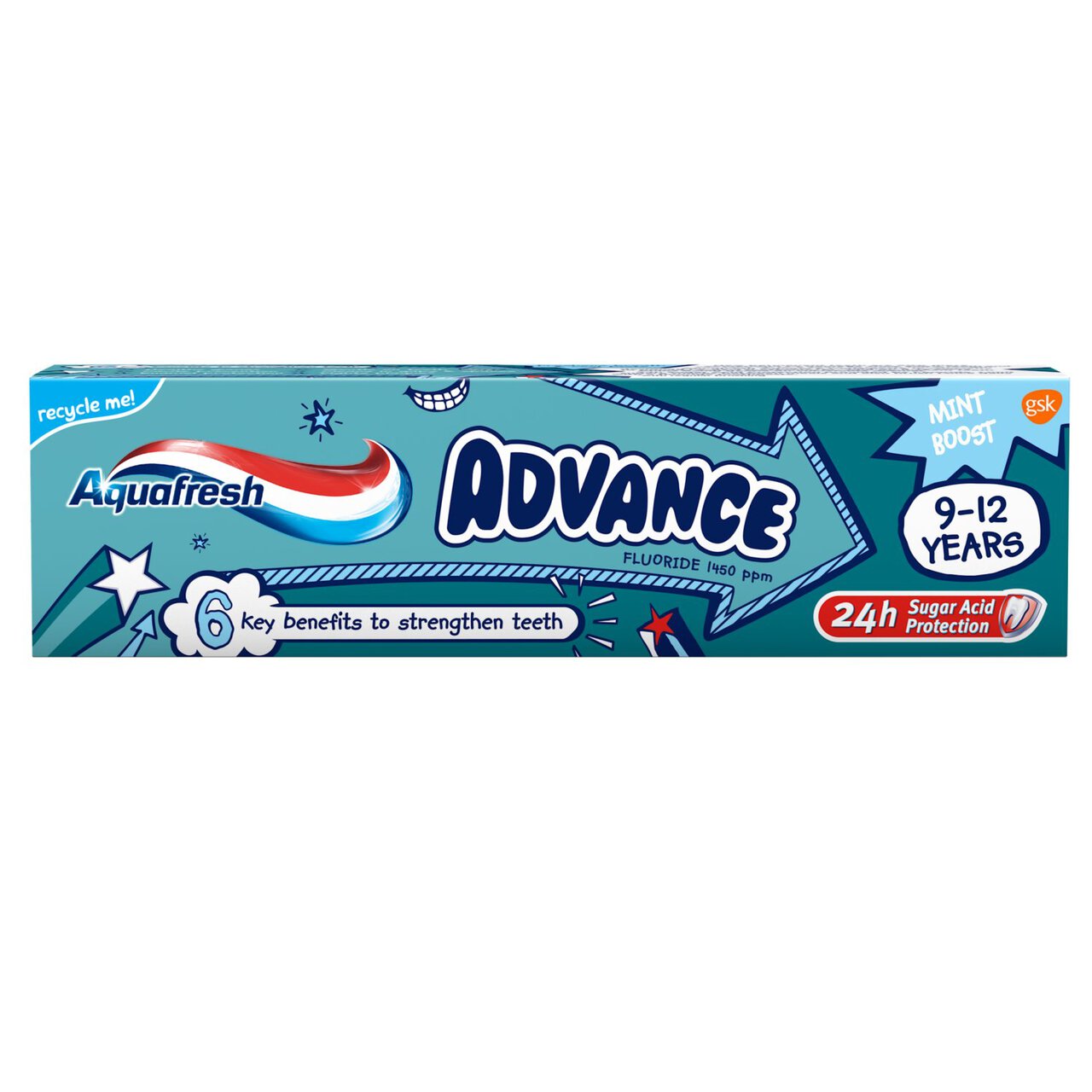 Aquafresh Advance Kids Toothpaste 9-12 Years Mixed Teeth 75ml