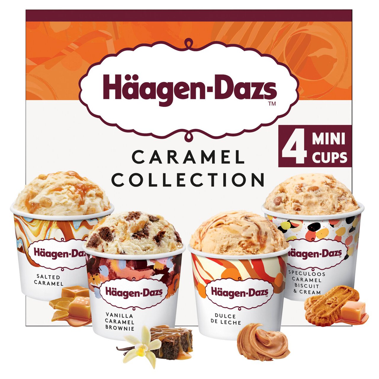 Haagen Dazs Caramel Ice Cream Collection Minicups 4 x 95ml