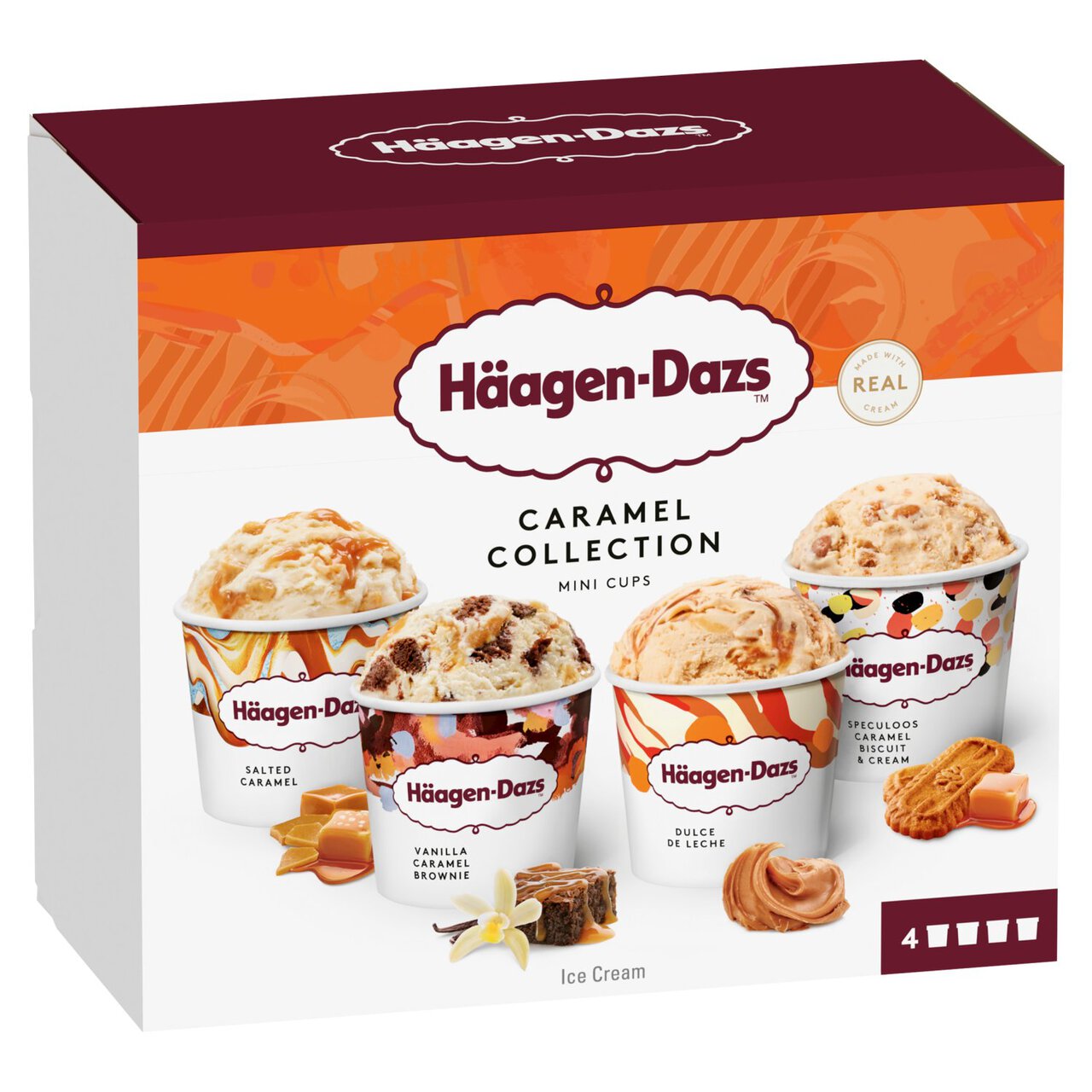 Haagen-Dazs Caramel Collection Mini Cups Ice Cream 4 x 95ml