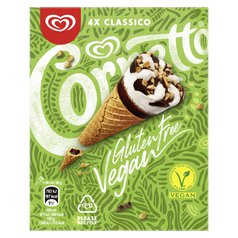 Cornetto Vegan & Gluten Free Ice Cream Cones 4 x 90ml
