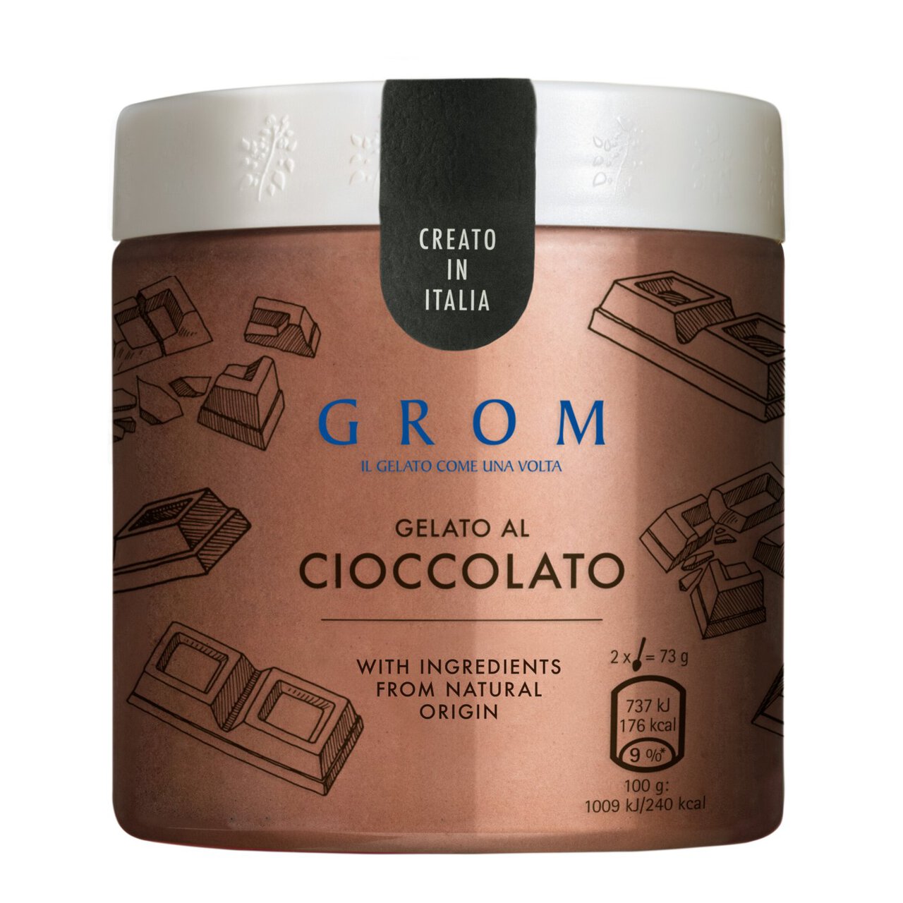 Grom Chocolate Gelato Ice Cream Tub 460ml