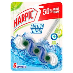Harpic Fresh Power 6 Rim Block Bleach Lime Fresh Toilet Cleaner 39g