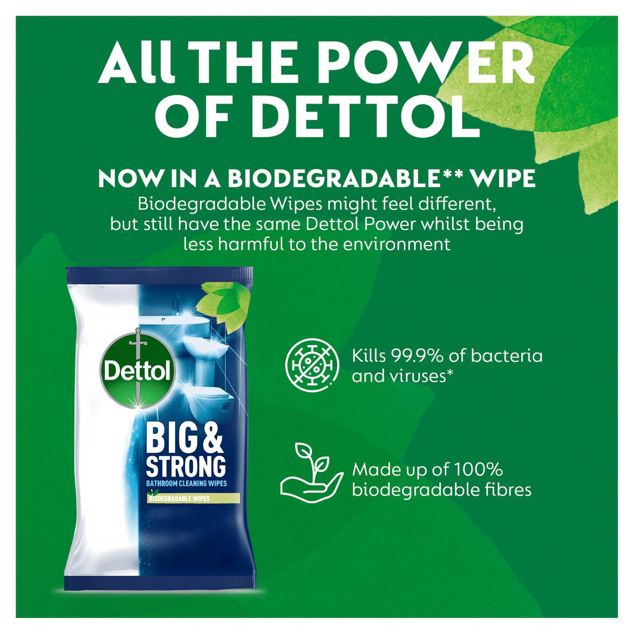 Dettol Big & Strong Limescale Bathroom Cleaning Wipes 25 per pack