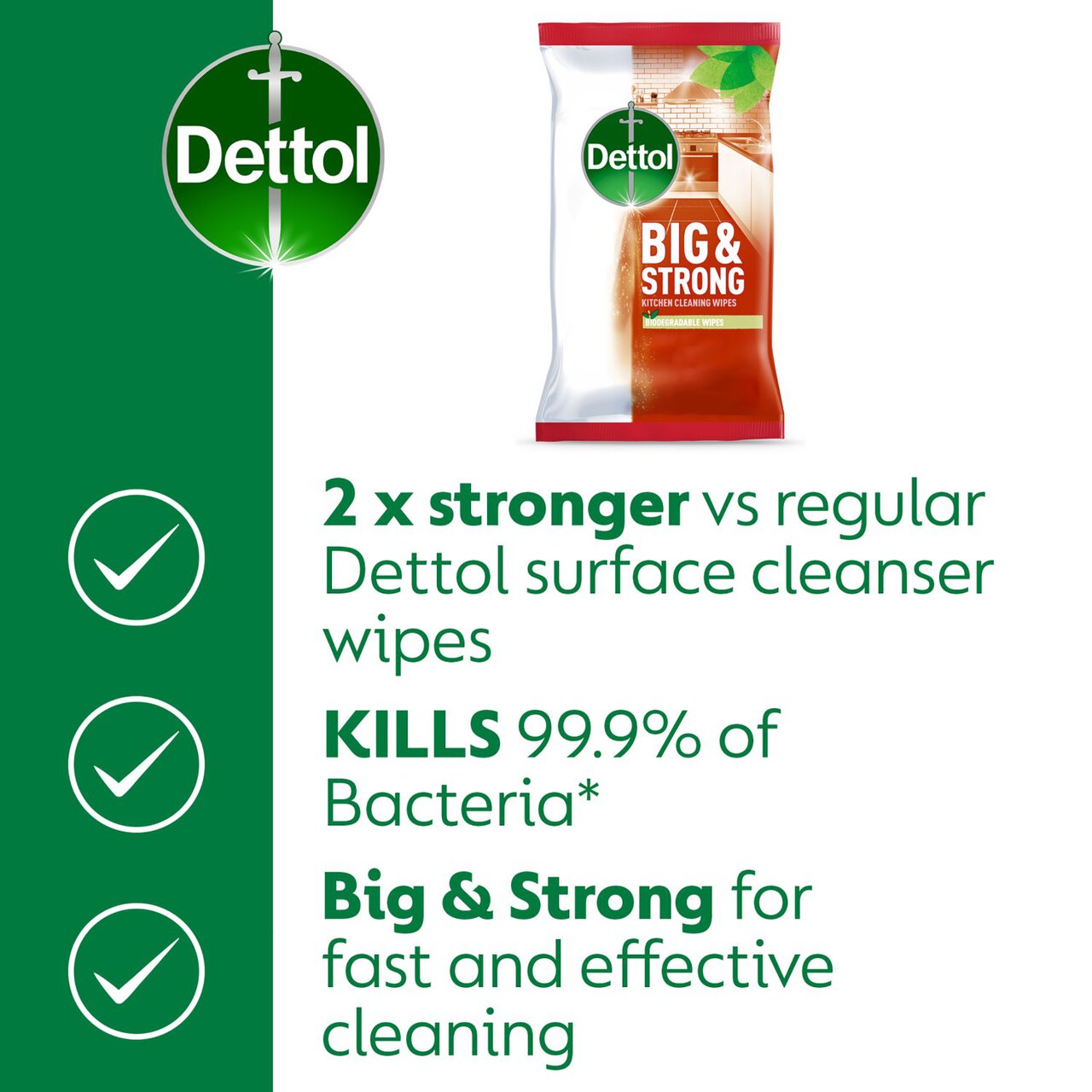 Dettol Big & Strong Kitchen Surface Cleaning Wipes 25 per pack