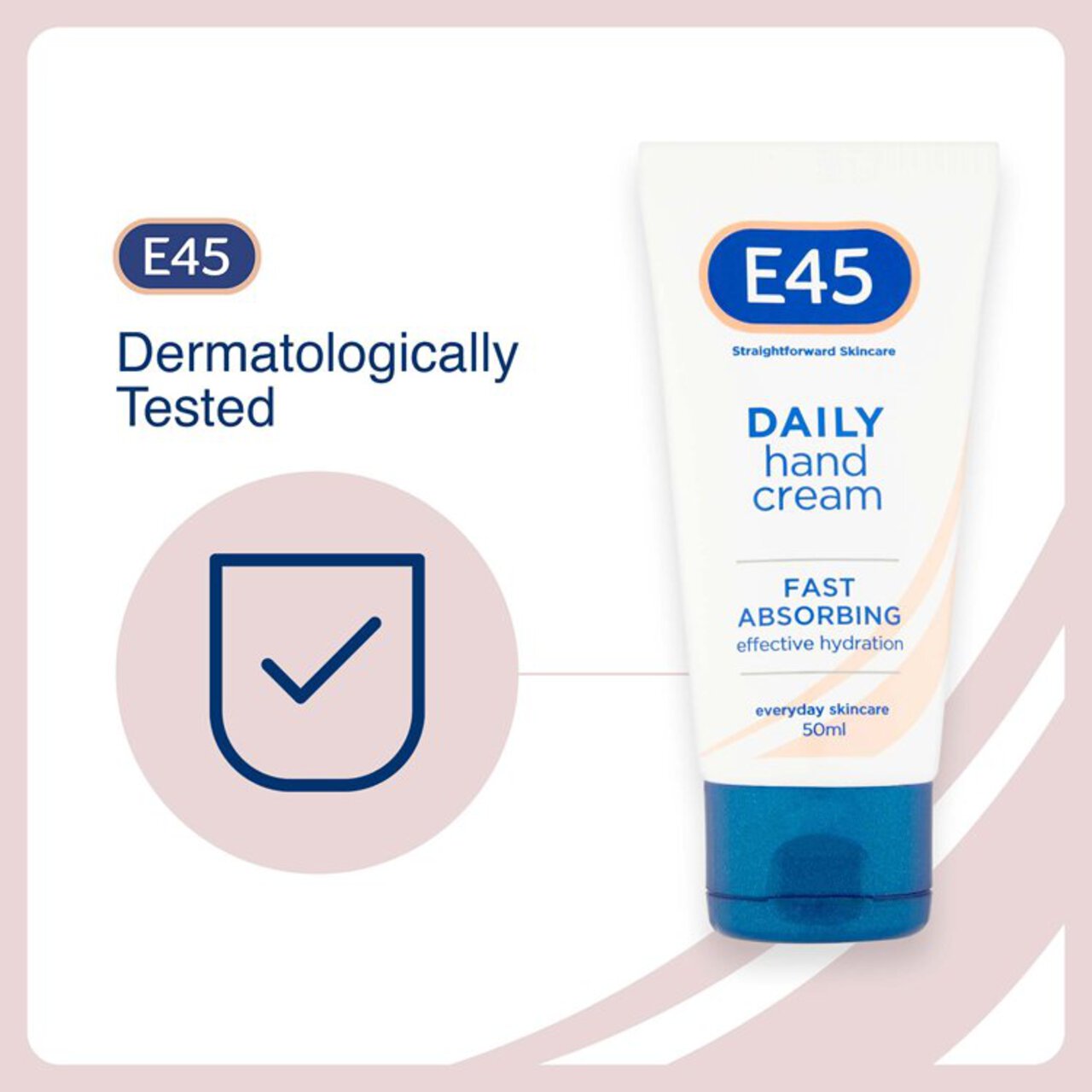E45 Daily Fast Absorption Moisturiser Hand Cream for dry skin 50ml
