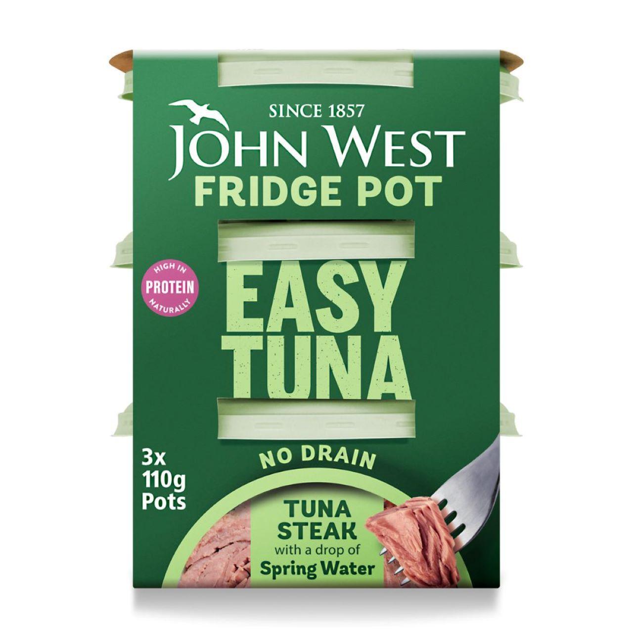 John West No Drain Fridge Pot Tuna Steak In Spring Water 3 Pack 3 x 110g