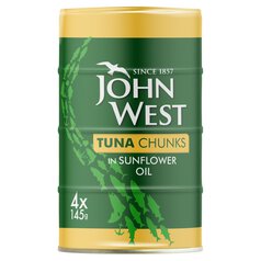 John West Tuna Chunks In Sunflower Oil 4 Pack 4 x 145g