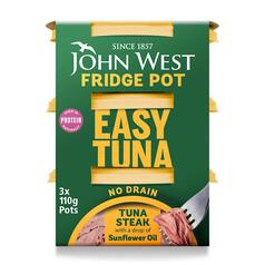 John West No Drain Fridge Pot Tuna Steak In Sunflower Oil 3 x 110g