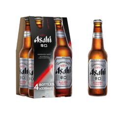 Asahi Super Dry Beer Lager Bottles 4 x 330ml