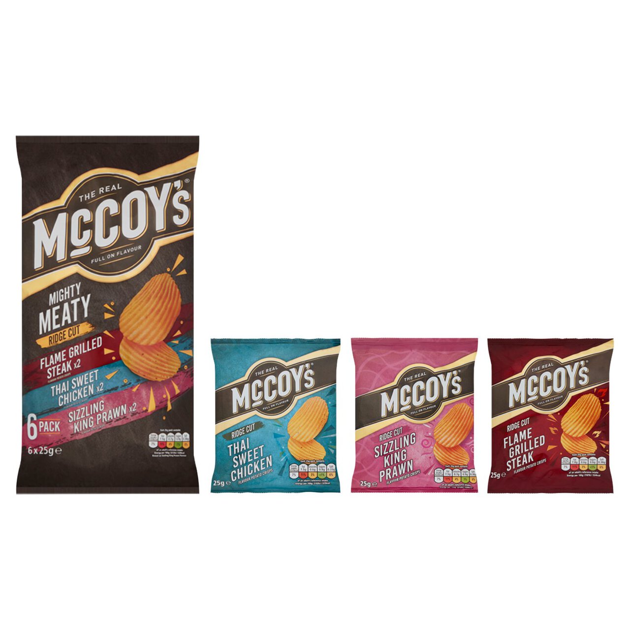 McCoy's Ridge Cut Meaty Chips 6 per pack