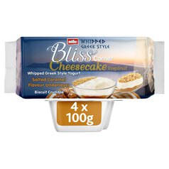 Muller Corner Bliss Cheesecake Whipped Greek Style Salted Caramel Yogurt 4 x 100g