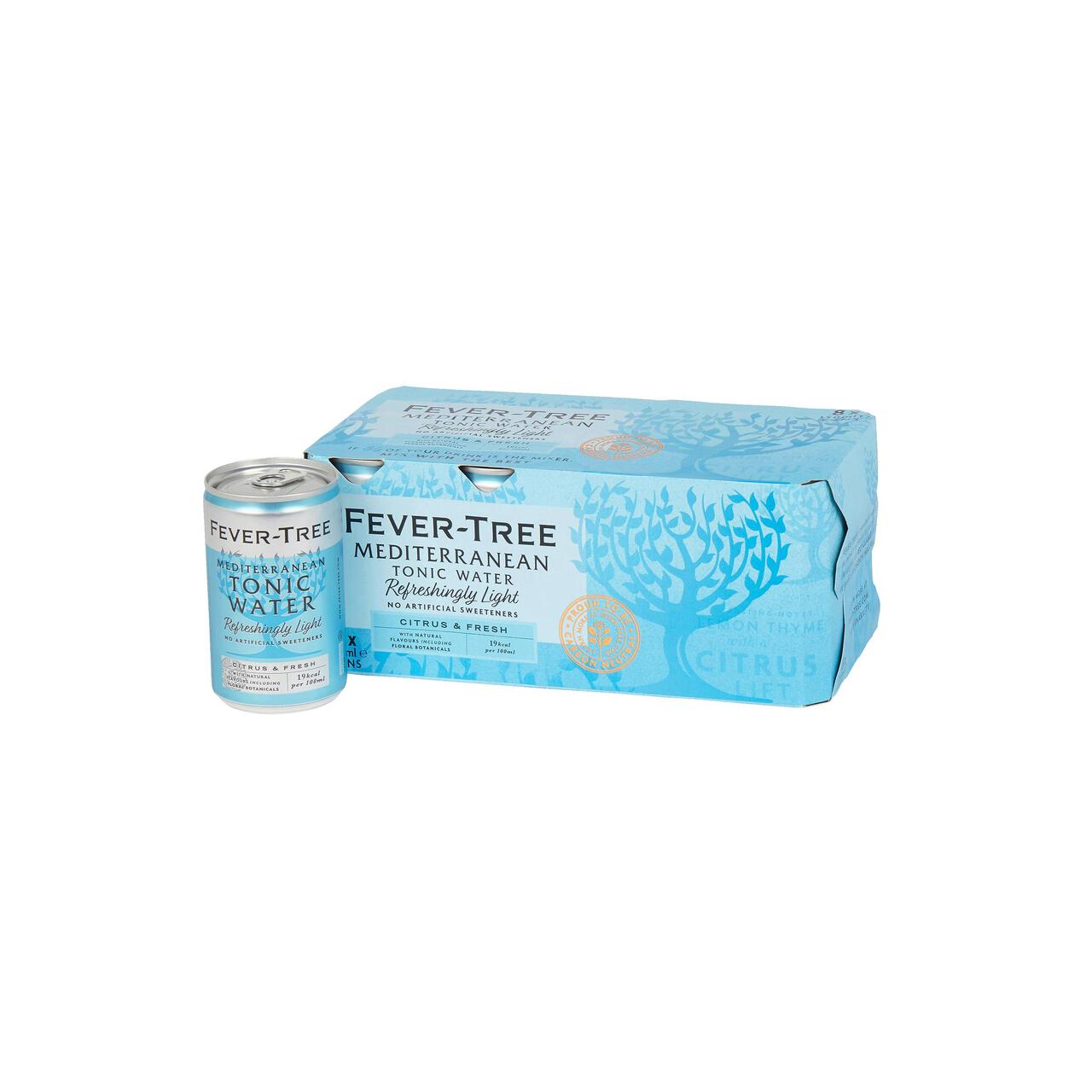 Fever-Tree Refreshingly Light Mediterranean Tonic Water Cans 8 x 150ml