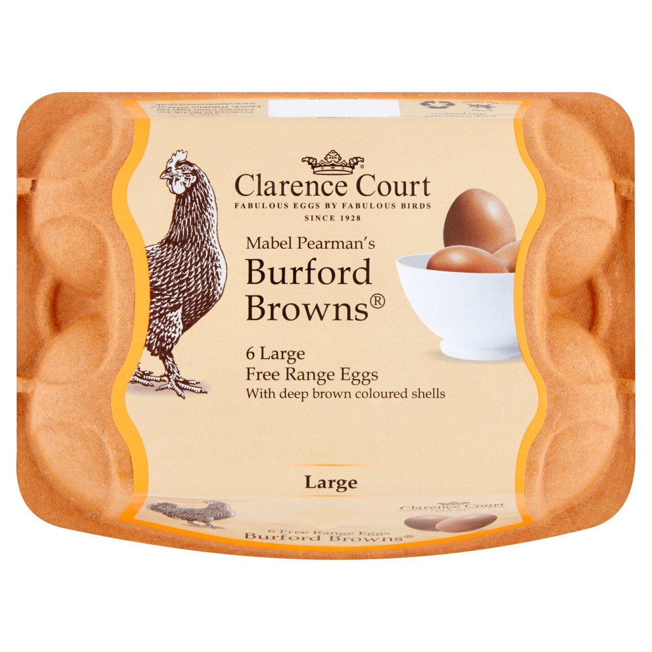 Clarence Court Burford Brown Large Free Range Eggs 6 per pack