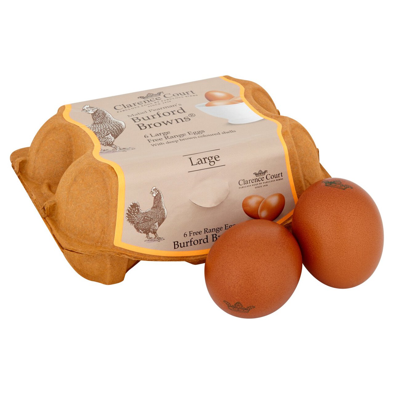 Clarence Court Burford Brown Large Free Range Eggs 6 per pack