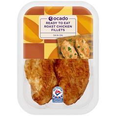 Ocado British Roast Chicken Fillets Skin On 220g