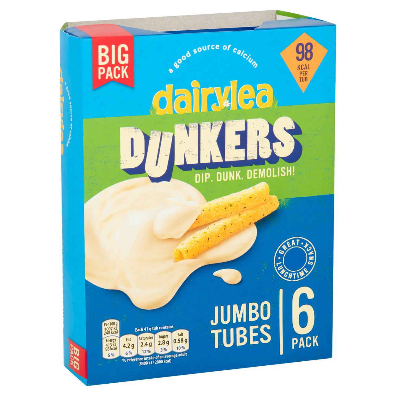 Dairylea Dunkers Jumbo Tubes Cheese Snacks 6 x 41g