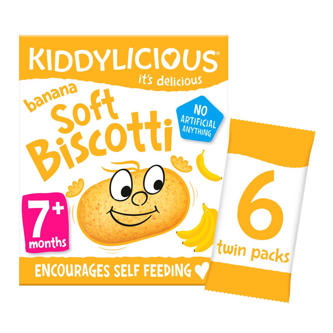 Kiddylicious Banana Soft Biscotti, 7 mths+ Multipack 6 x 20g