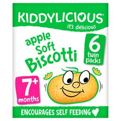 Kiddylicious Apple Soft Biscotti, 7 mths+ Multipack 6 x 20g