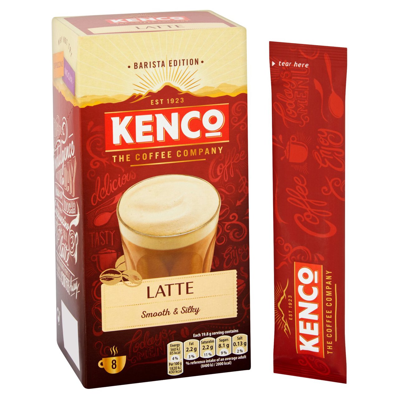 Kenco Latte Instant Coffee Sachets 8 x 19.8g