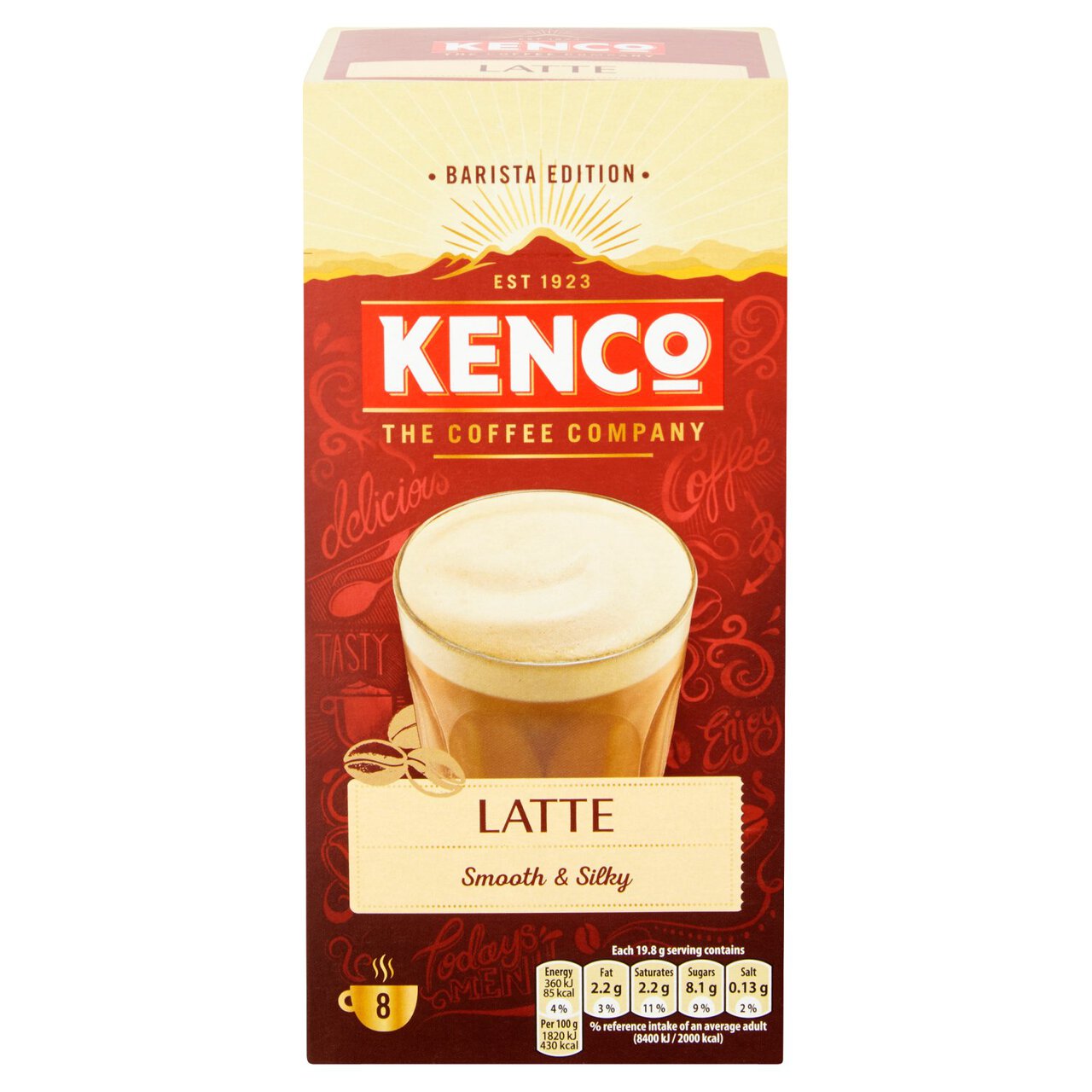 Kenco Latte Instant Coffee Sachets 8 x 19.8g