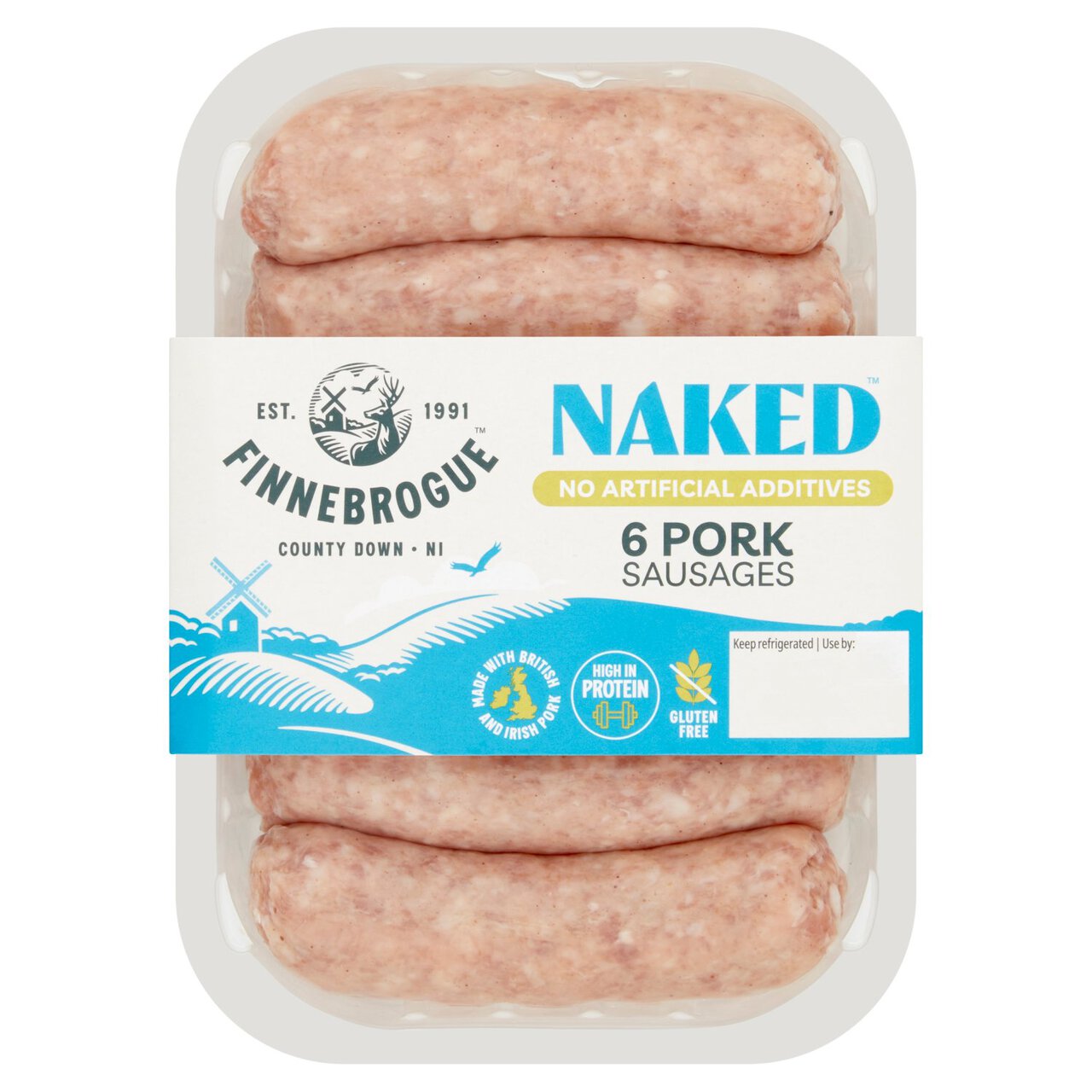 Finnebrogue Naked 6 Ultimate Pork Sausage 400g