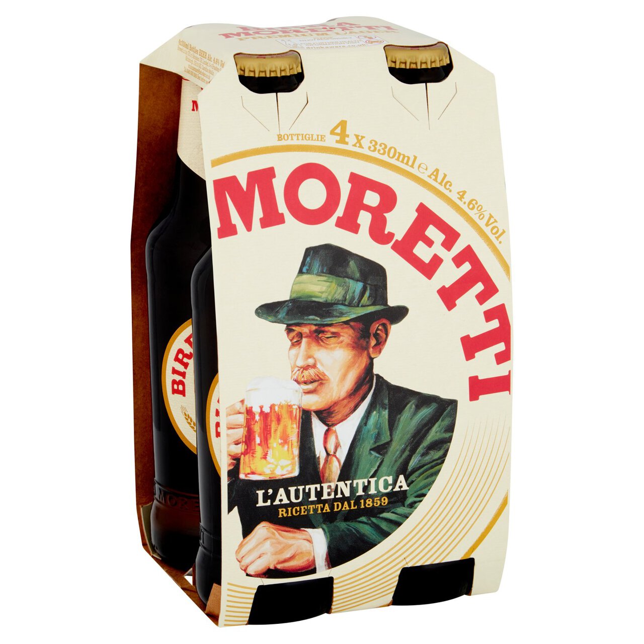 Birra Moretti Lager Beer Bottles 4 x 330ml