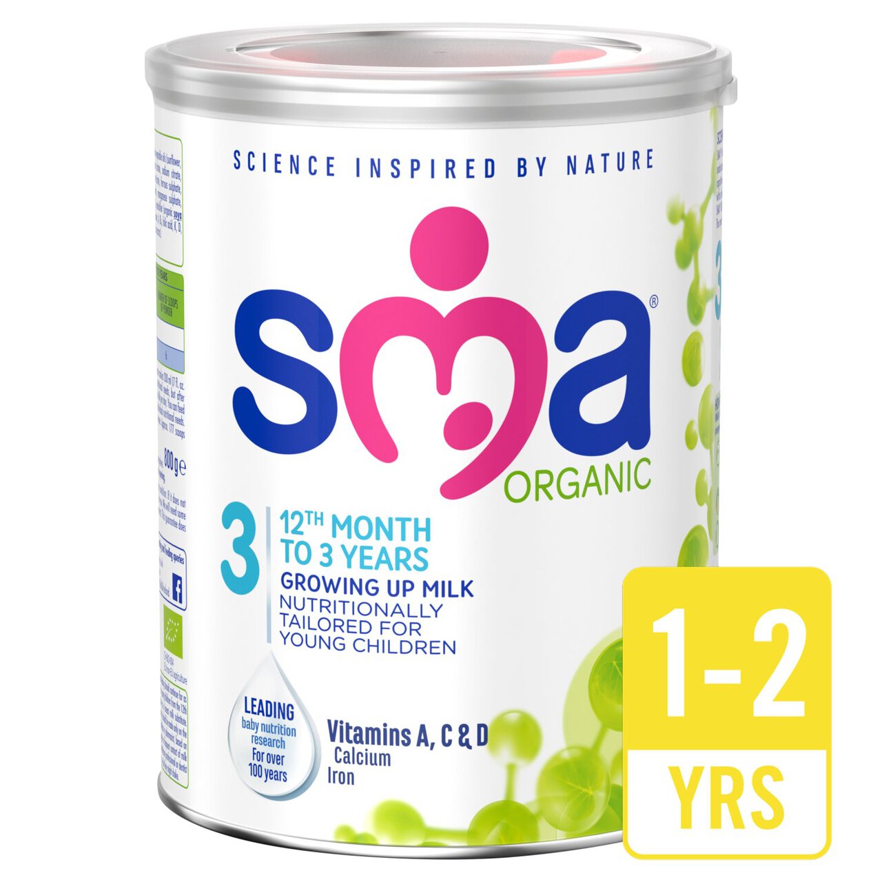 SMA Organic 3 Growing Up Milk Powder, 1-3 Yrs 800g