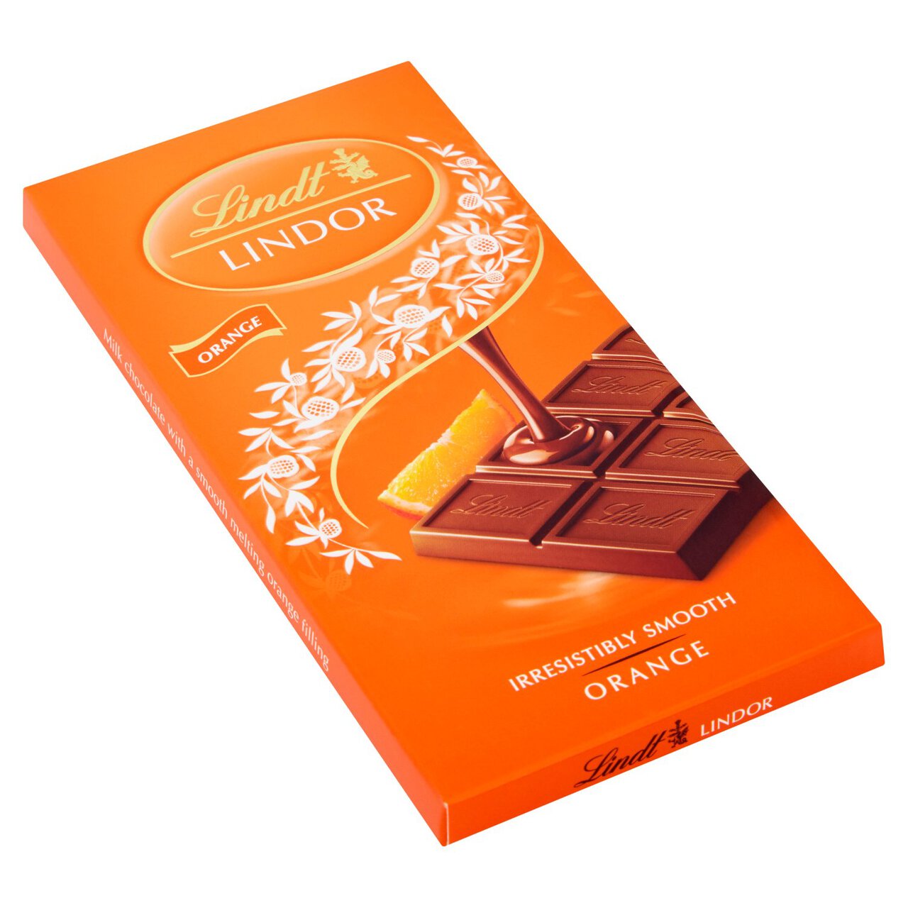Lindt Lindor Milk Orange Chocolate Bar 100g