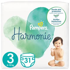 Pampers Harmonie Nappies, Size 3 (6-10kg) Essential Pack 31 per pack