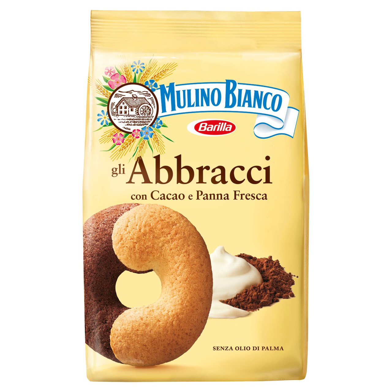 Mulino Bianco Abbracci Biscuits with Chocolate and Fresh Cream