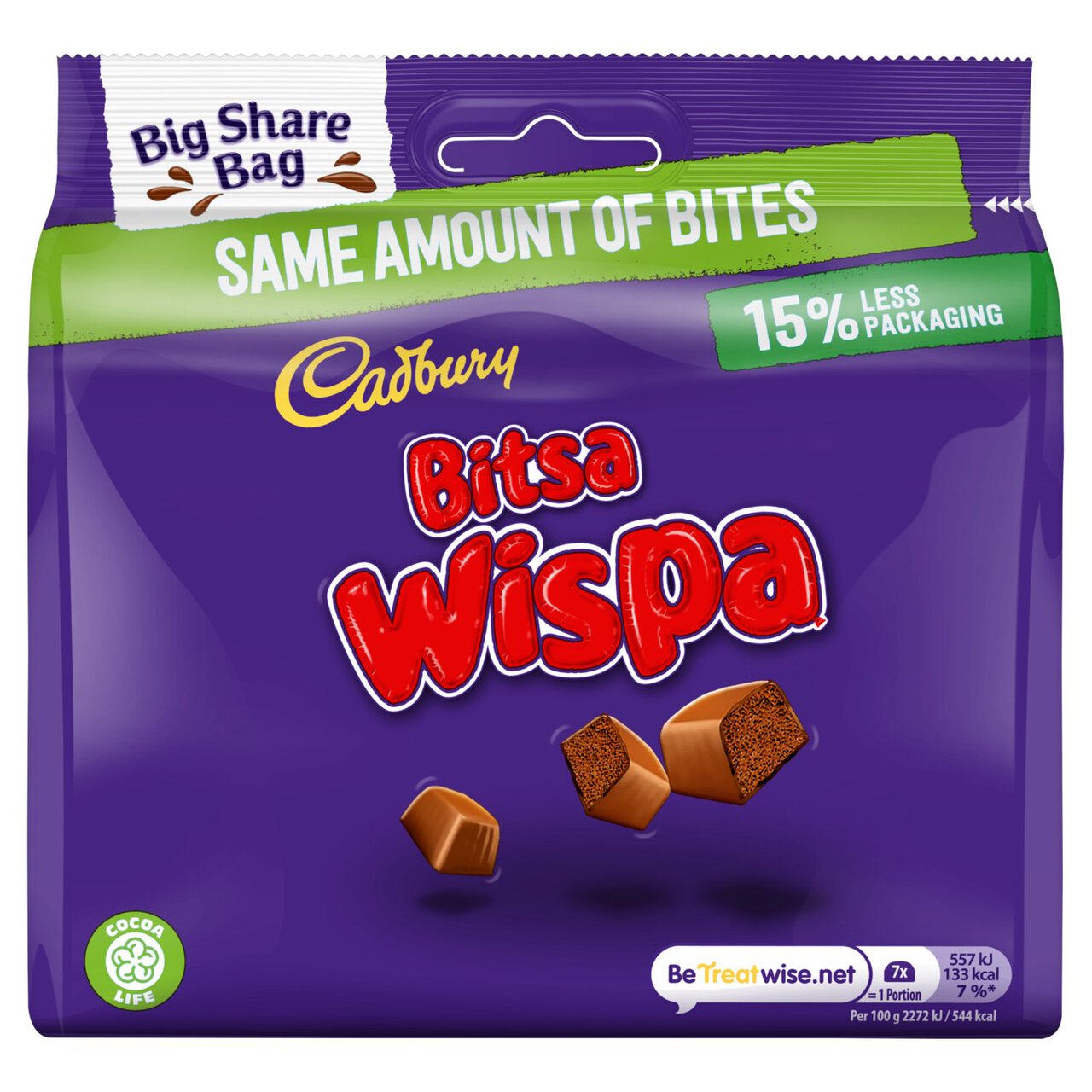 Cadbury Bitsa Wispa Chocolate Big Share Bag 222g