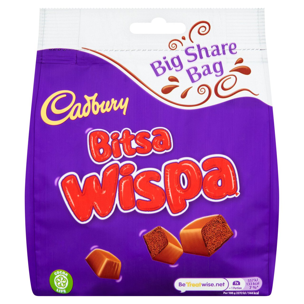 Cadbury Bitsa Wispa Chocolate Big Share Bag 222g
