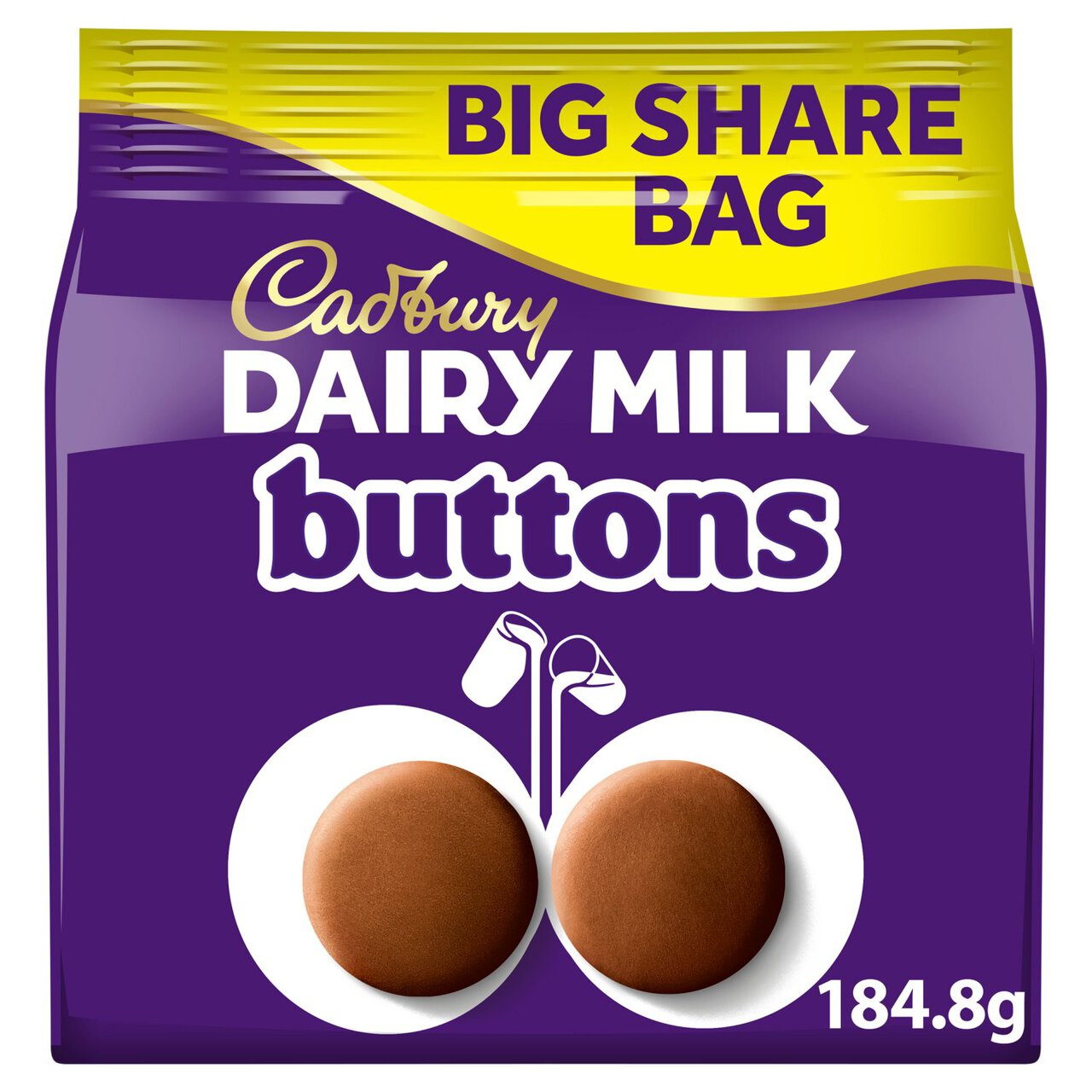 Cadbury Dairy Milk Giant Buttons Chocolate Big Share Bag 184.8g