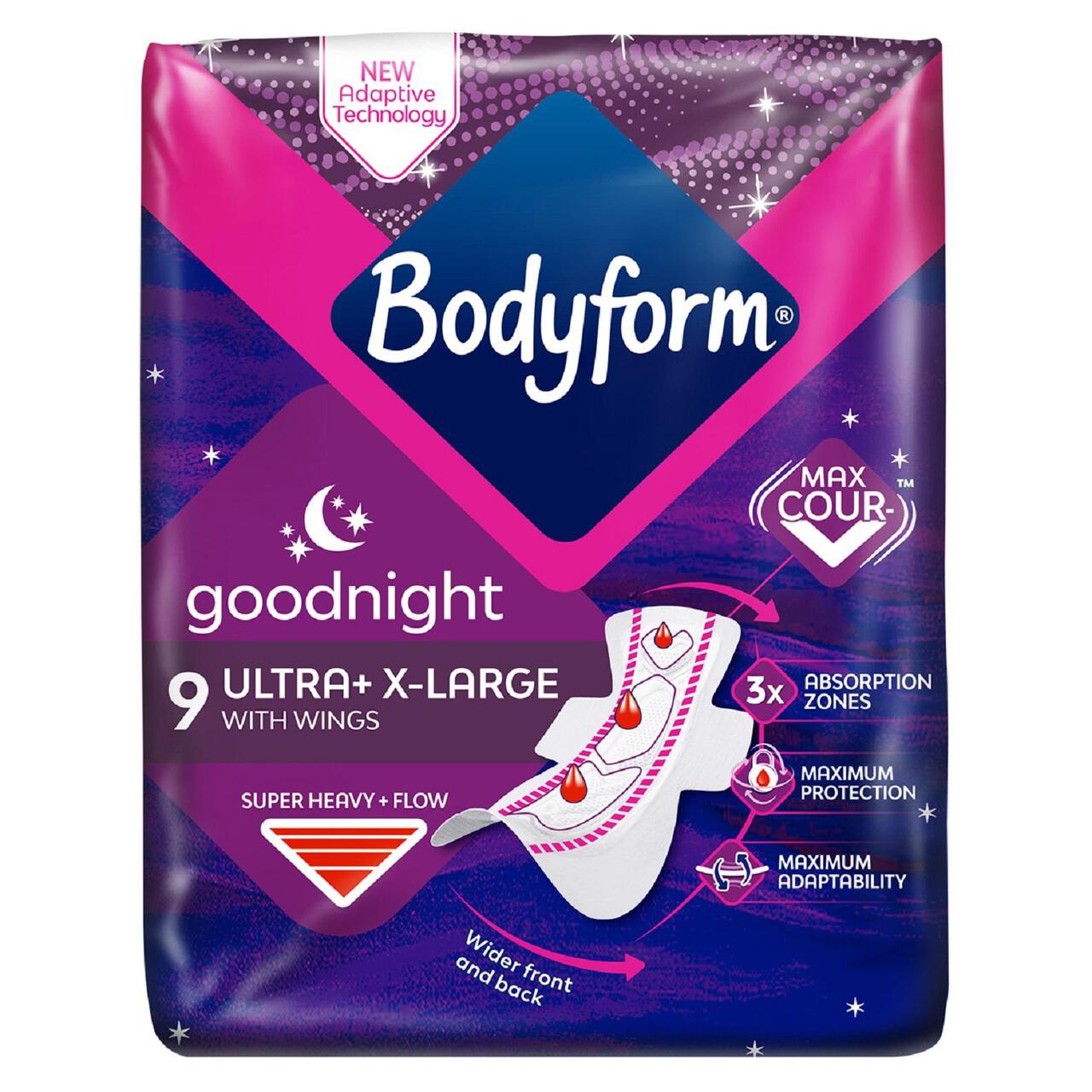 Bodyform Ultra Night Extra 9 per pack